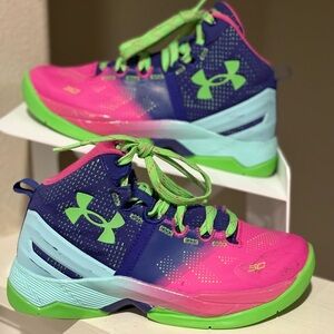 Under Armor Curry 2 Northern Lights Basketball Shoes Youth Sz 2Y